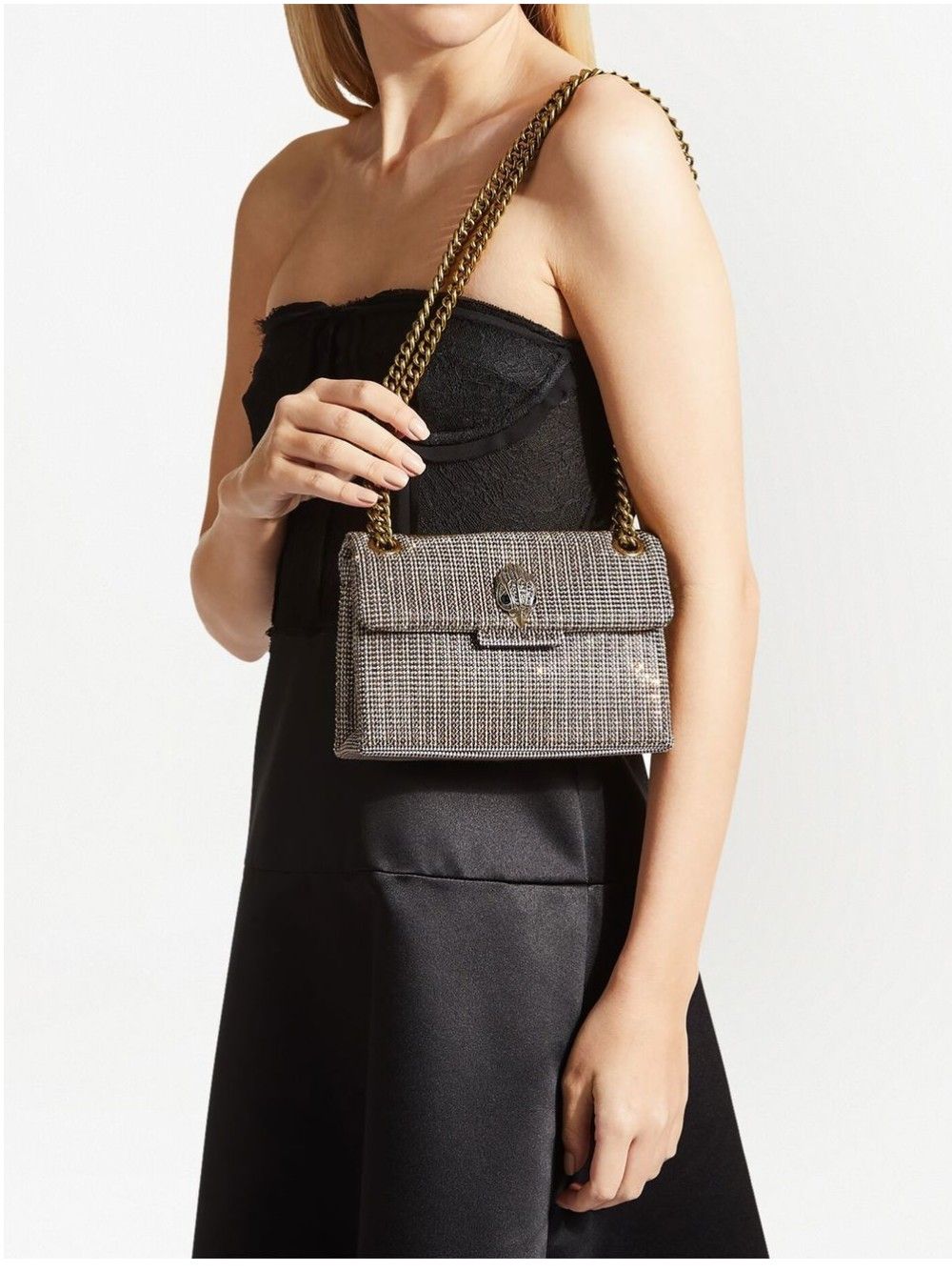 FABRIC MINI KENSINGTON V #BEIGE KURT GEIGER LONDON Bags 3036240609