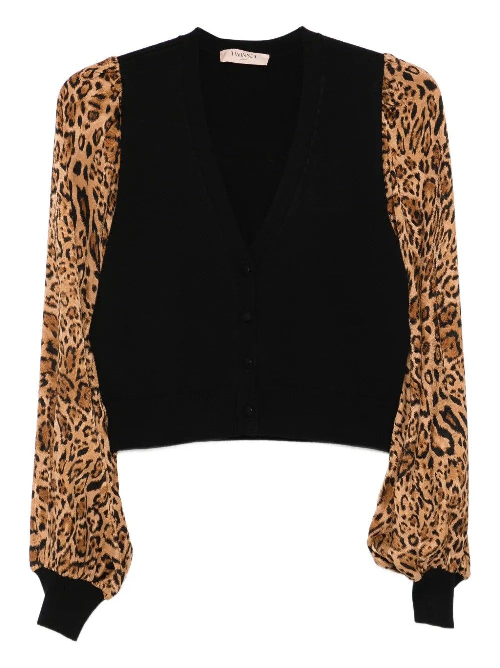 CARDIGAN NERO/ST.ANIMALIER COFFEE/LAND #12754 TWINSET Maglieria 252TP3151