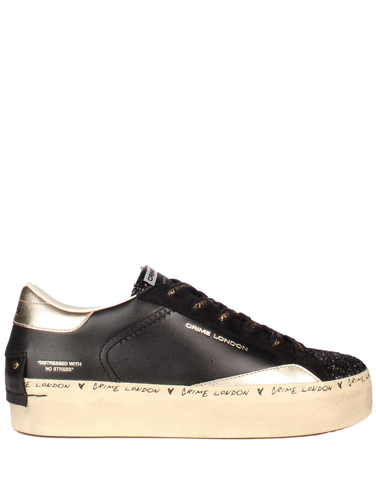 DISTRESSED PLATFORM BLACK #20 CRIME LONDON Scarpe 25074