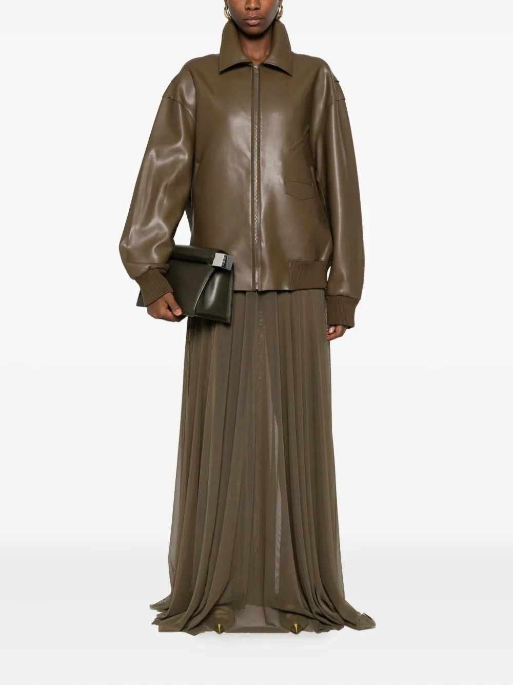 OVERSIZED MENS CLASSIC ZIP FRONT JACKET #BARK NORMA KAMALI Capispalla ST3254LVR22867