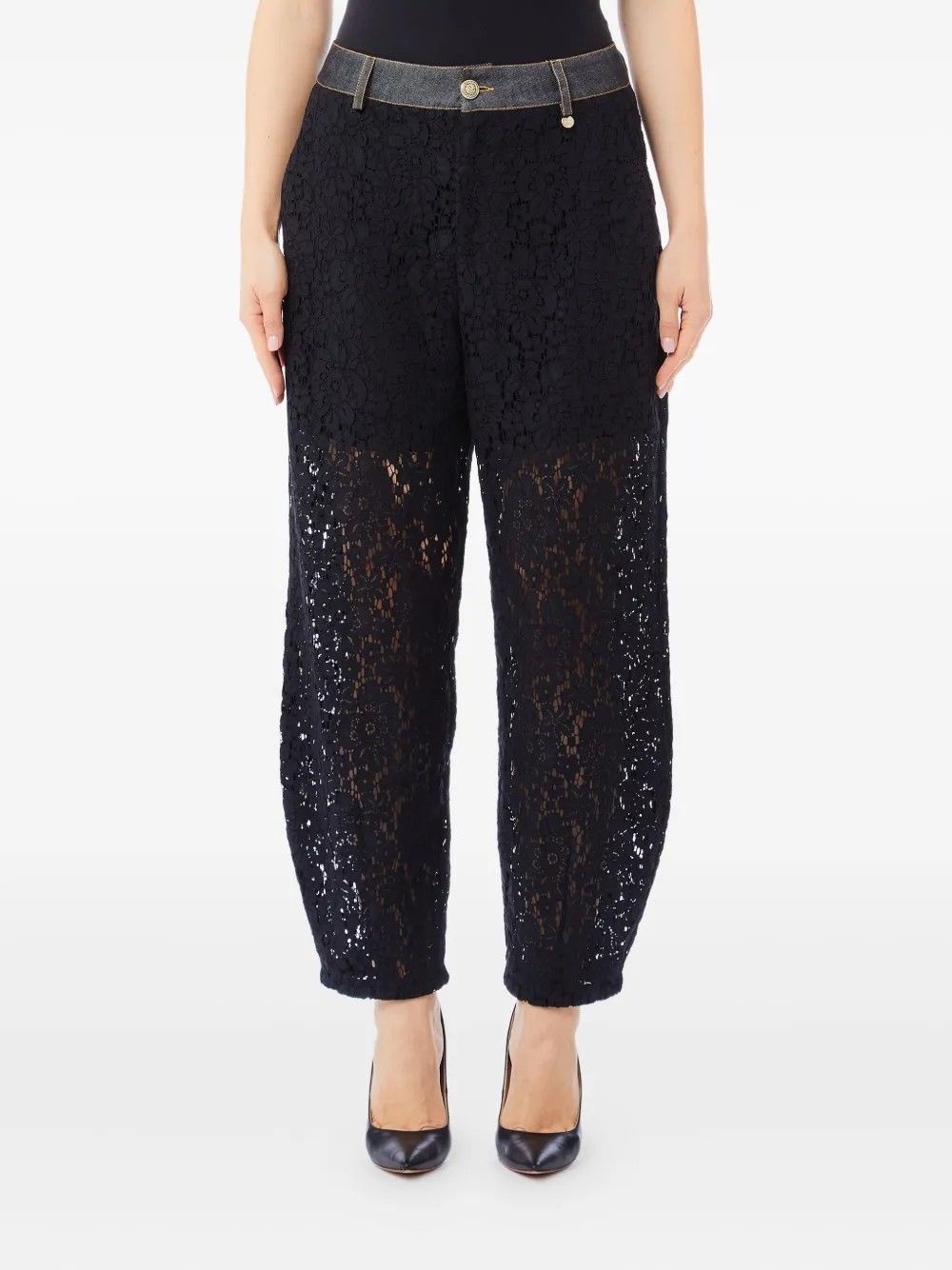 PANT.BALLOON LACE H.W. DEN.NERO #88000 LIU JO Pantaloni UF5208J4078 88000