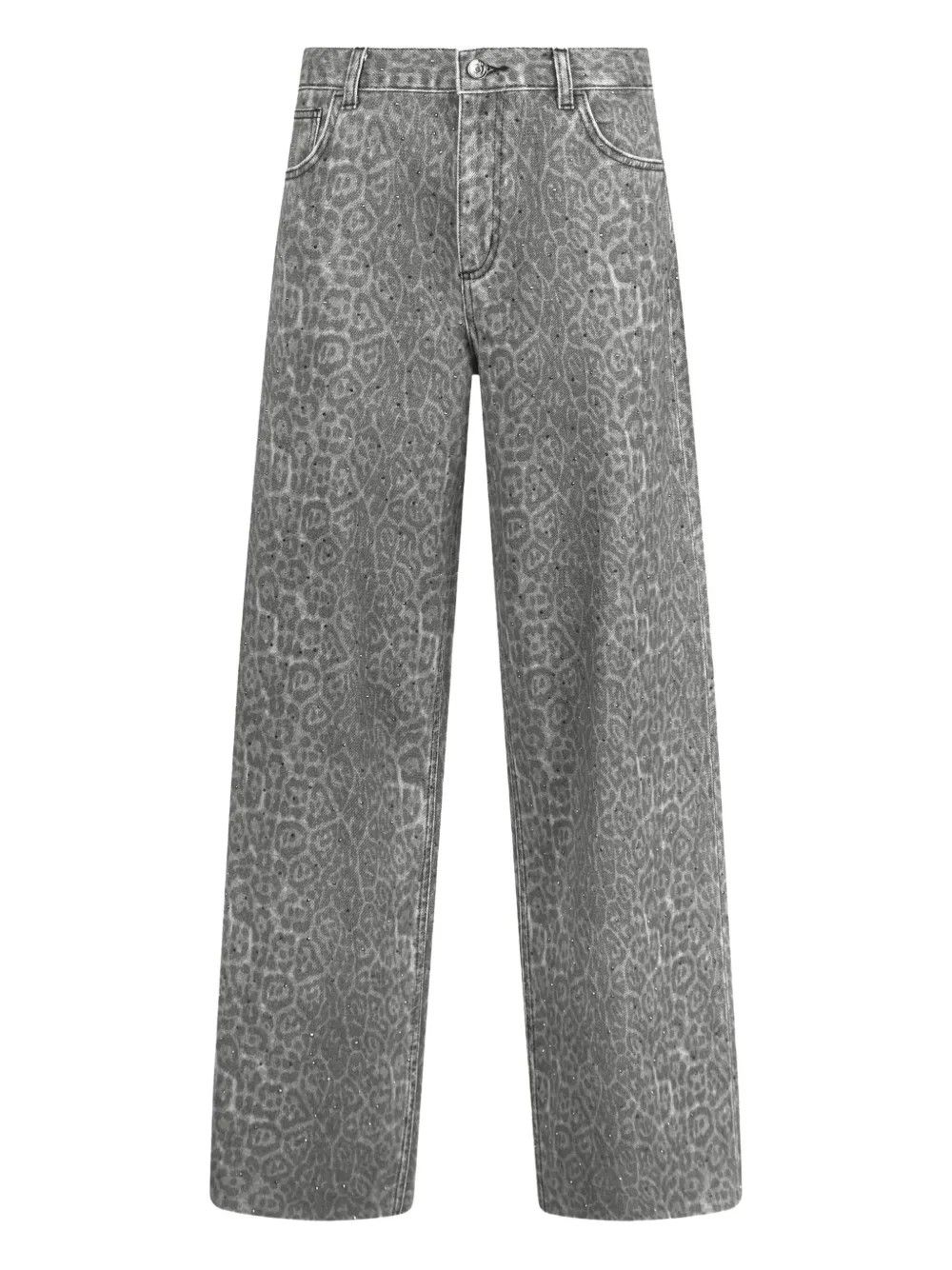 PANT.FLARE H.W. GREY CHIC ANIMALIER #P9132 LIU JO Jeans MF5333T160A P9132