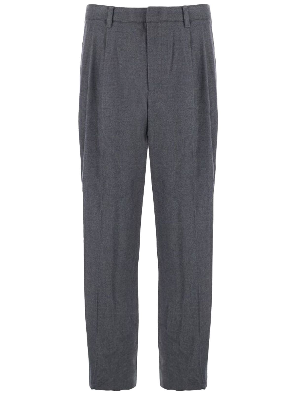 PLEATED WIDE SLACKS #MELANGE GREY DUNST Trousers UDPA5C301G2