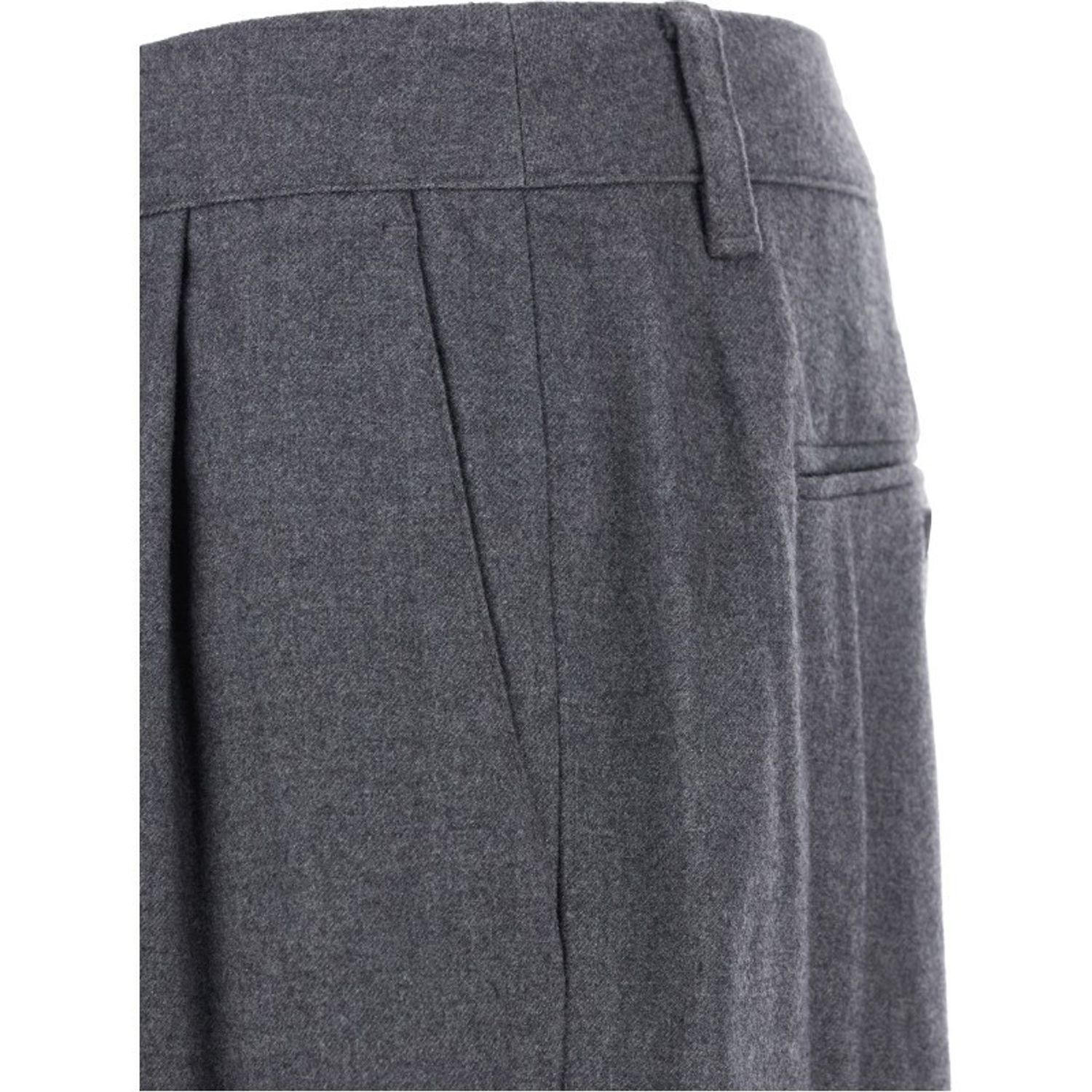PLEATED WIDE SLACKS #MELANGE GREY DUNST Trousers UDPA5C301G2