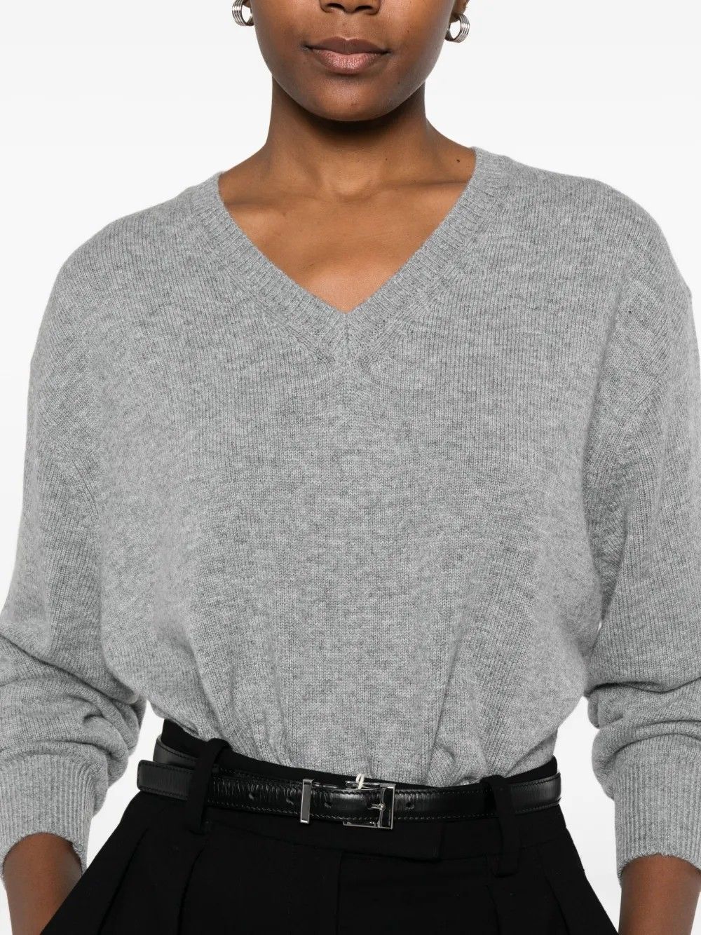 UNISEX CASHMERE V-NECK SWEATER #MELANGE/GREY DUNST Sweater UDSW5C105G2