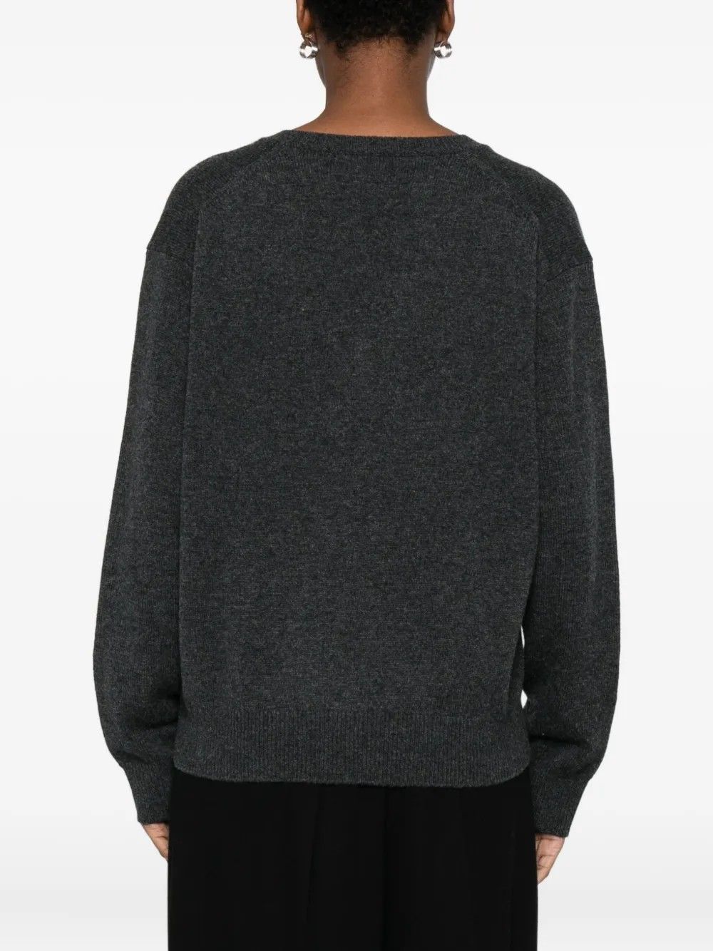 UNISEX CASHMERE V-NECK SWEATER #CHARCOAL GREY DUNST Sweater UDSW5C105CG