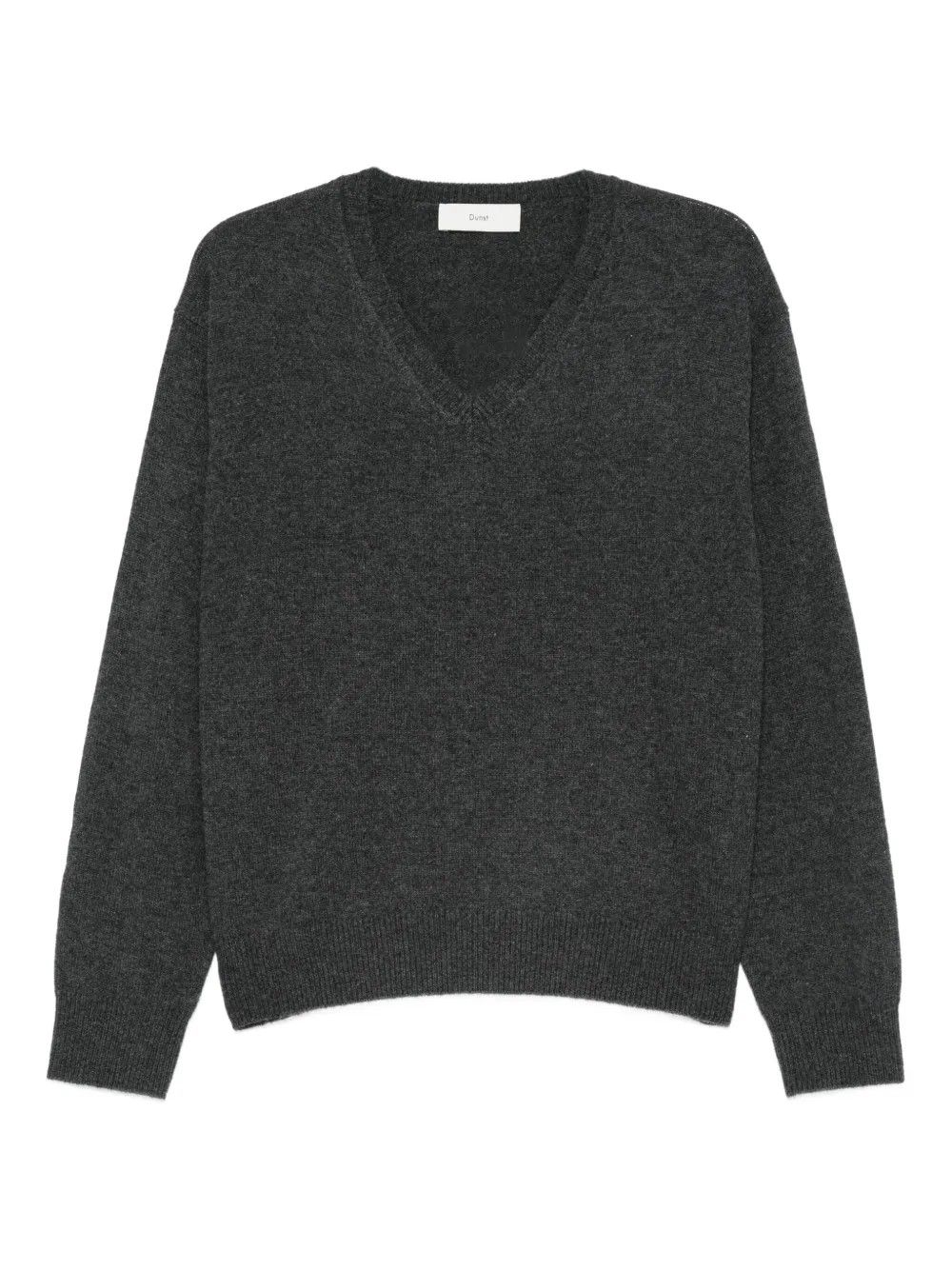 UNISEX CASHMERE V-NECK SWEATER #CHARCOAL GREY DUNST Sweater UDSW5C105CG