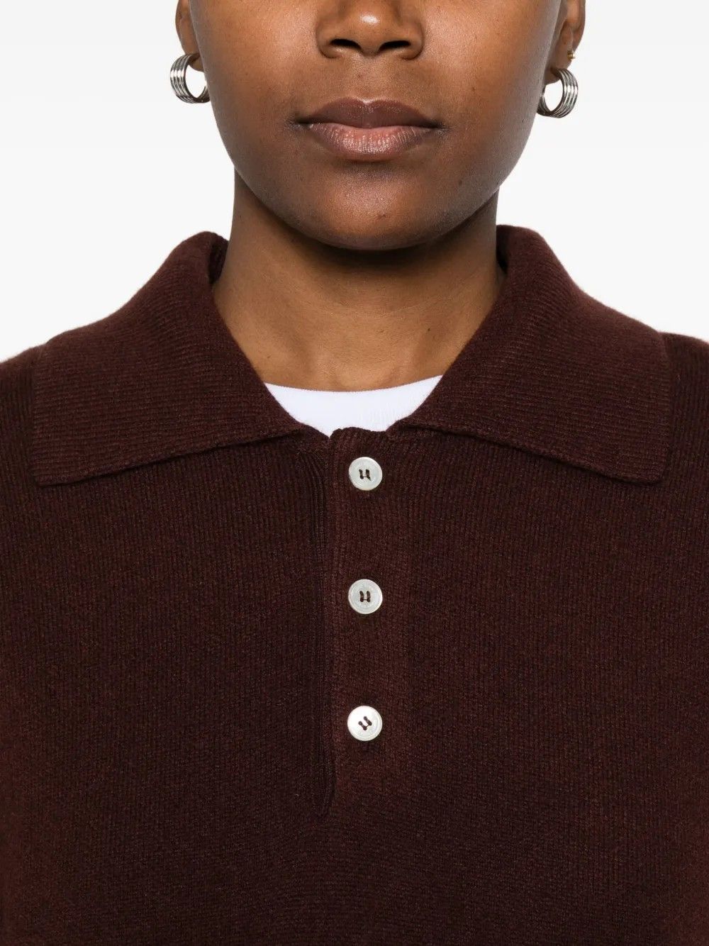 UNISEX CASHMERE COLLARED SWEATER #BROWN DUNST Felpe UDSW5C106W2