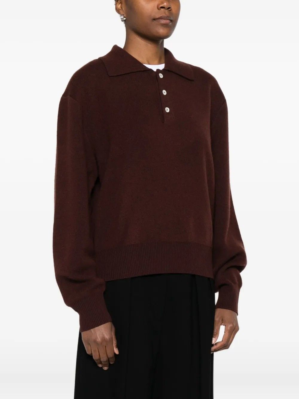 UNISEX CASHMERE COLLARED SWEATER #BROWN DUNST Sweater UDSW5C106W2