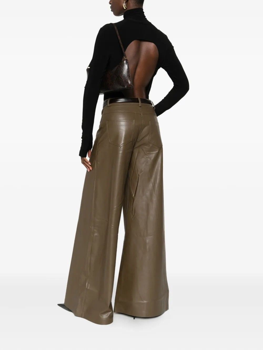 LONG SLEEVE TURTLE OPEN BACK BODYSUIT #BLACK NORMA KAMALI Top KK321BPL205001