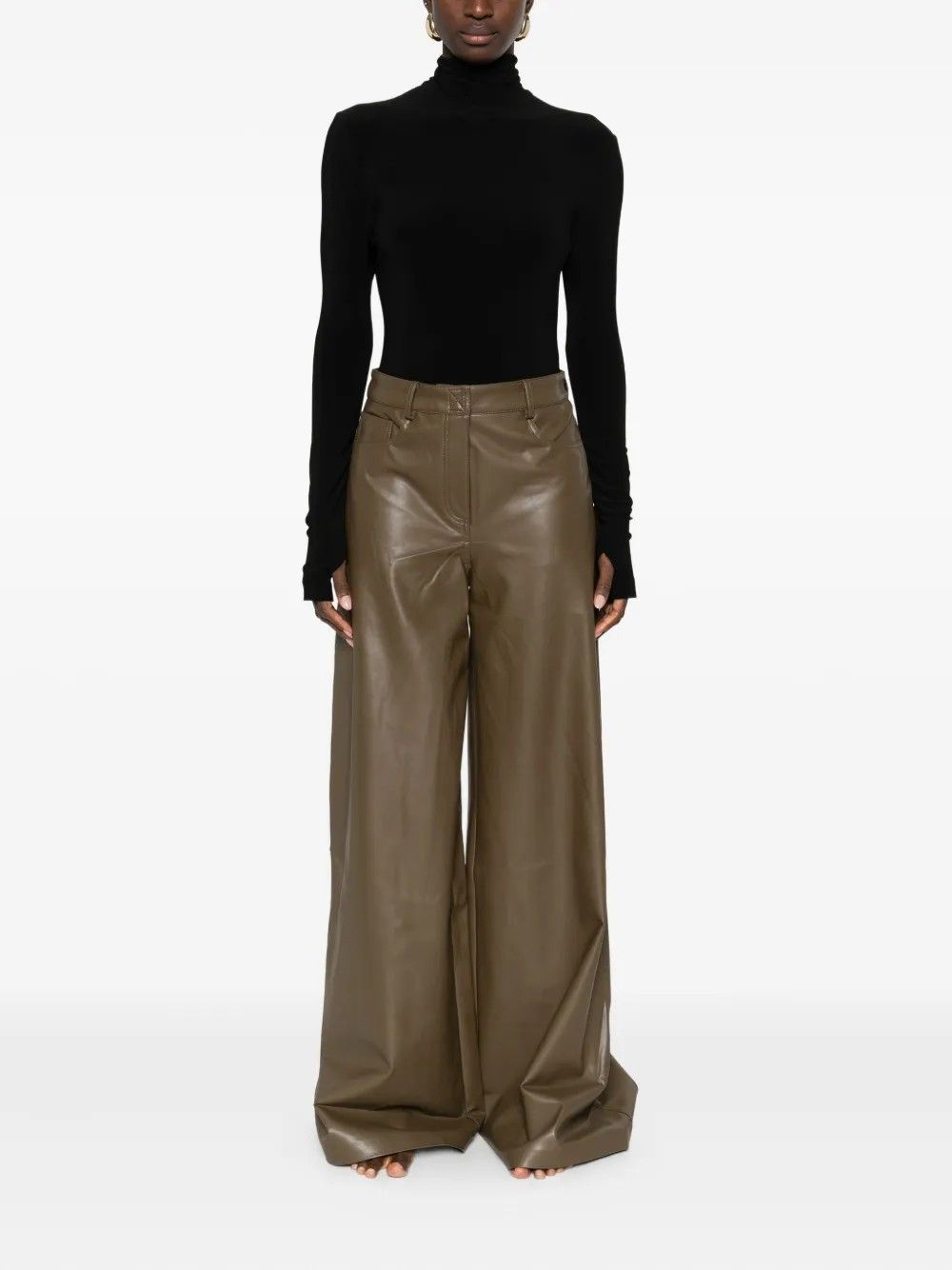 LONG SLEEVE TURTLE OPEN BACK BODYSUIT #BLACK NORMA KAMALI Top KK321BPL205001