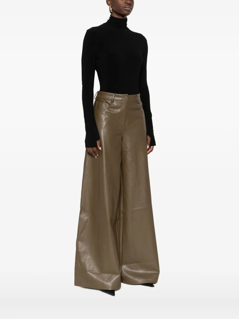 LONG SLEEVE TURTLE OPEN BACK BODYSUIT #BLACK NORMA KAMALI Top KK321BPL205001