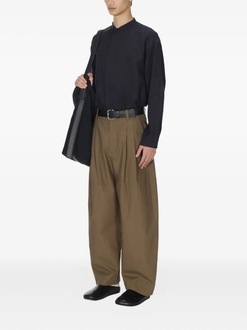 GRANDAD COLLAR SHIRT #PEWTER STUDIO NICHOLSON Shirt KARST SNM 1426