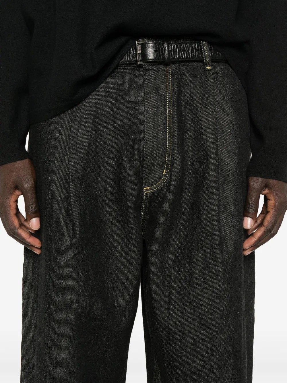 SINGLE PLEAT PANT #BLACK STUDIO NICHOLSON Jeans PUCH SNM 1244