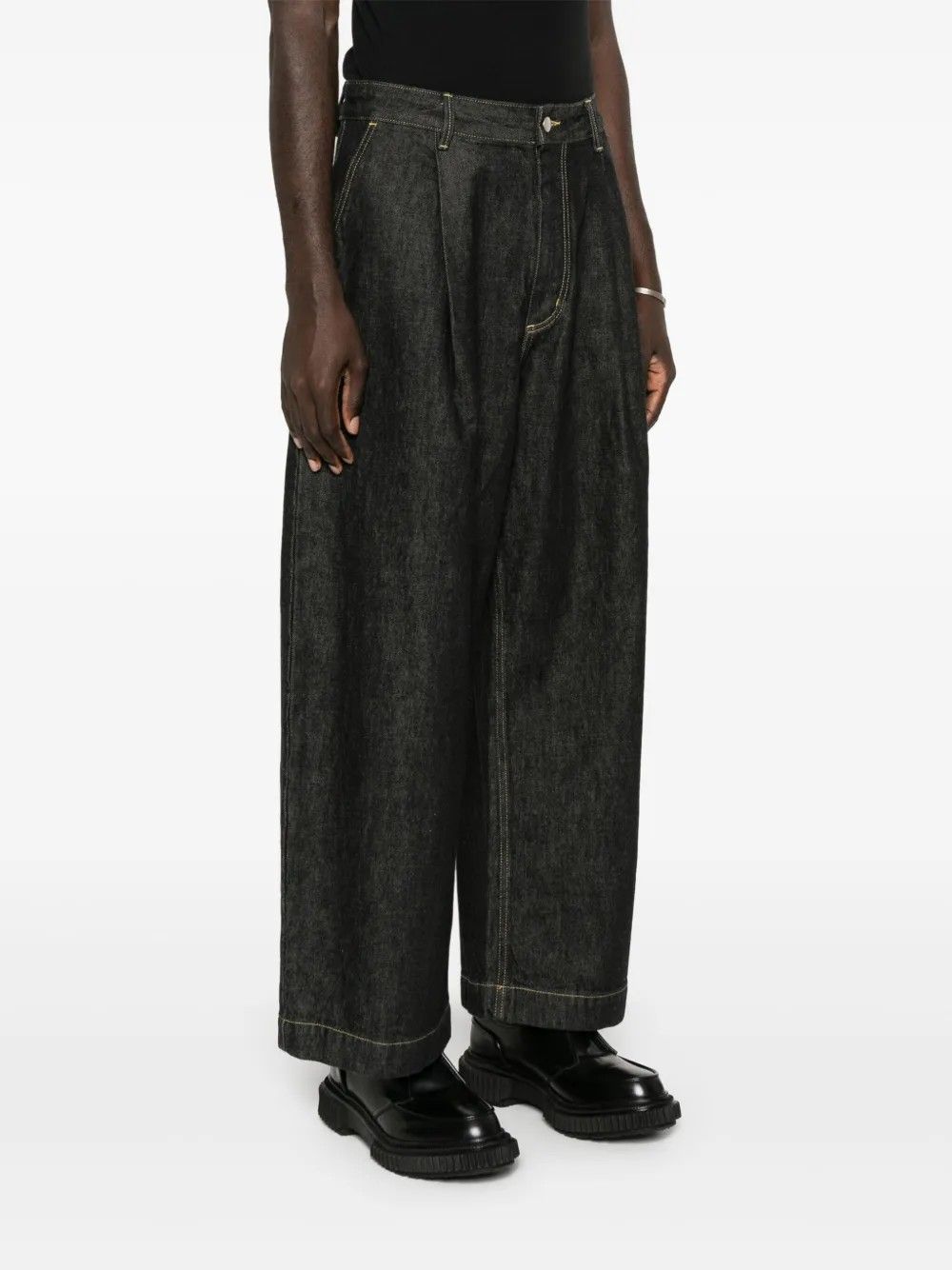 SINGLE PLEAT PANT #BLACK STUDIO NICHOLSON Jeans PUCH SNM 1244