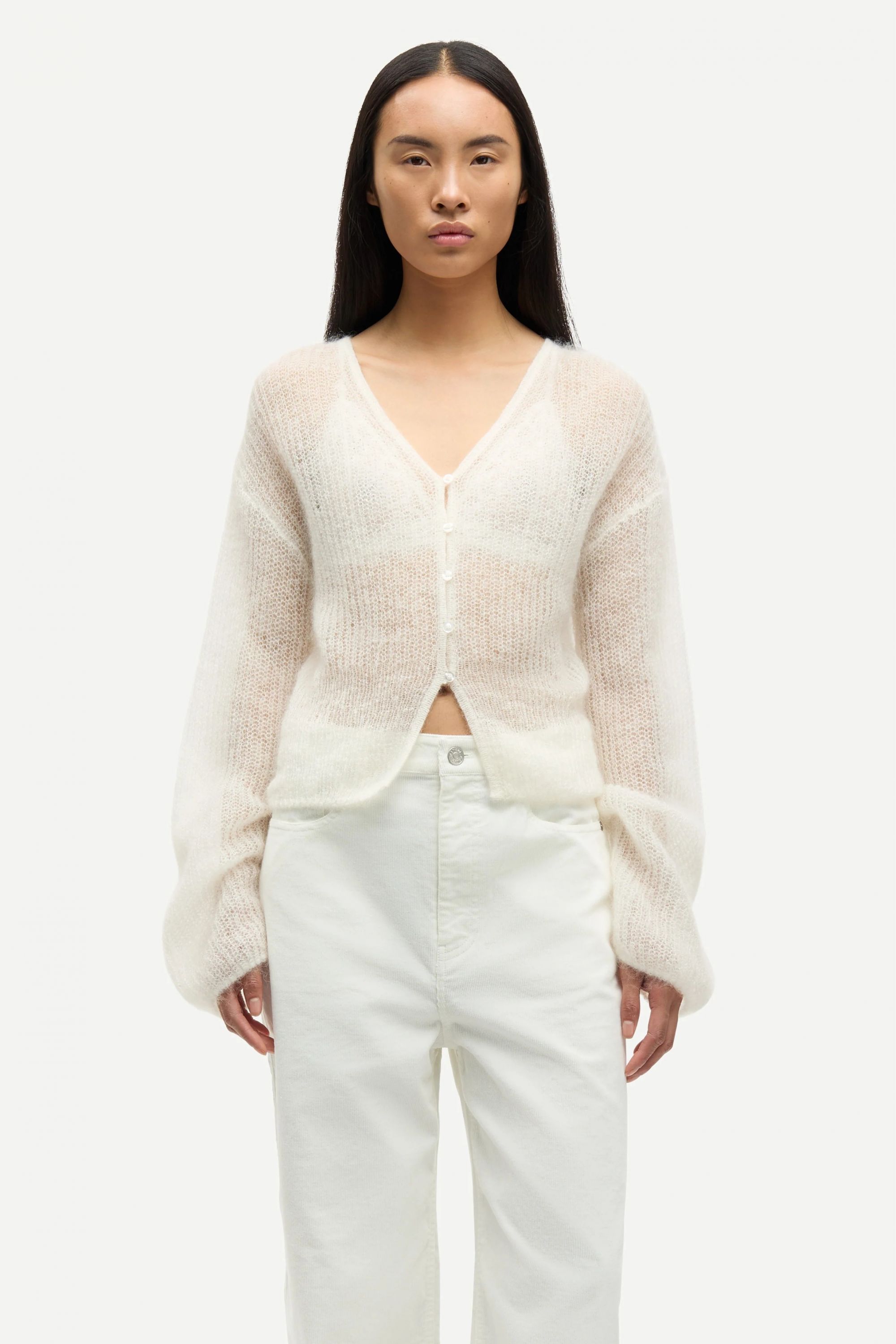 SAPOPPIE CARDIGAN 15733 #CLEAR CREAM SAMSOE Jersey F25300021