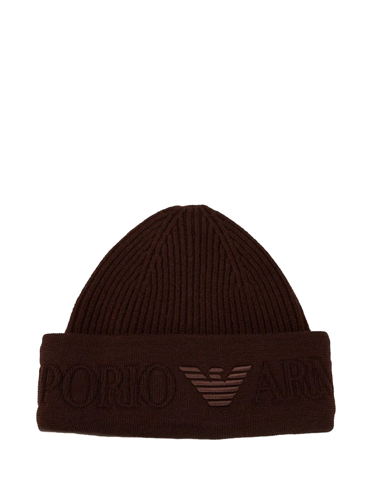BEANIE HAT CHOCOLATE #U6279 EMPORIO ARMANI Accessori EM003750 AF19896 U6279