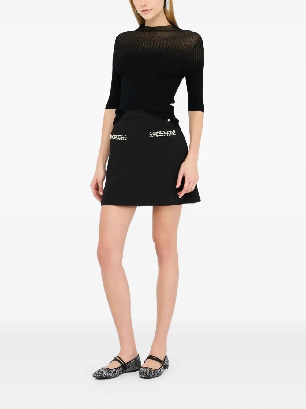 GONNA RICAMATA NERO #22222 LIU JO Gonne CF5359T2527 22222