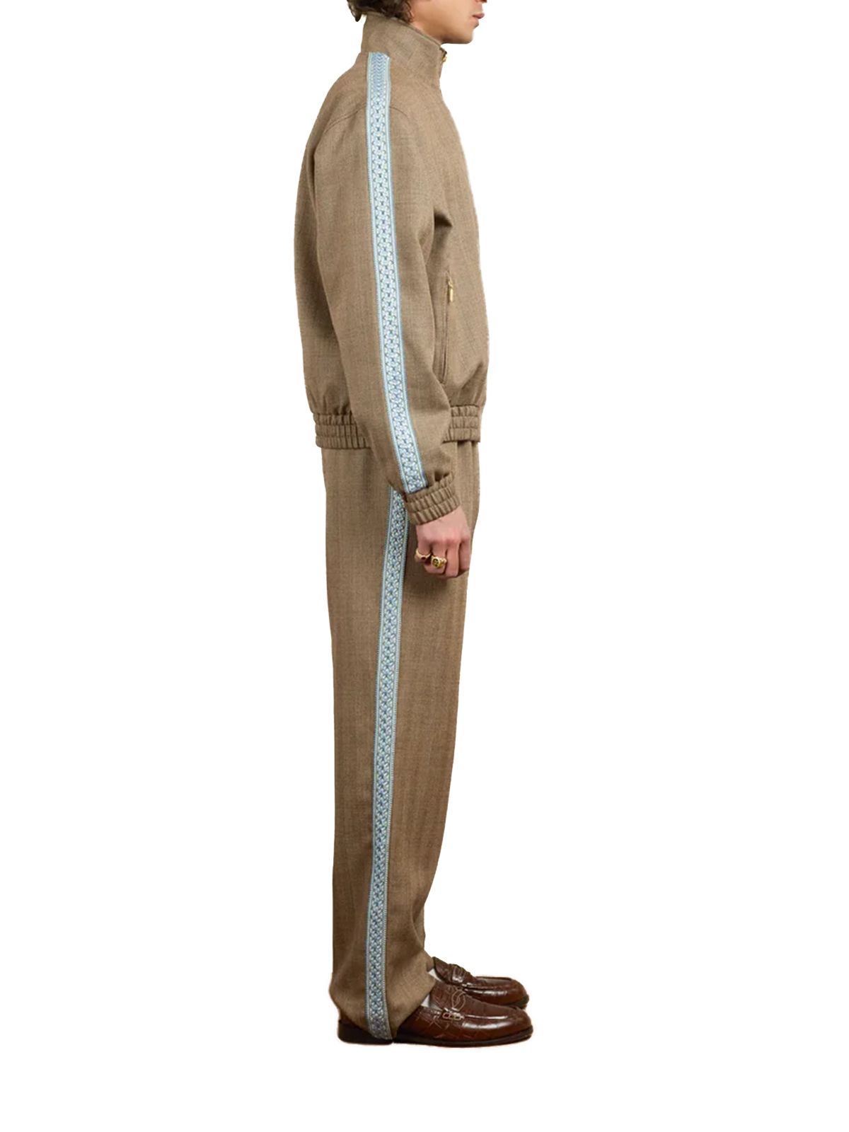 LA TRACK JACKET CHEVRON #BROWN DROLE DE MONSIEUR Outerwear I JT214 WV009 BN