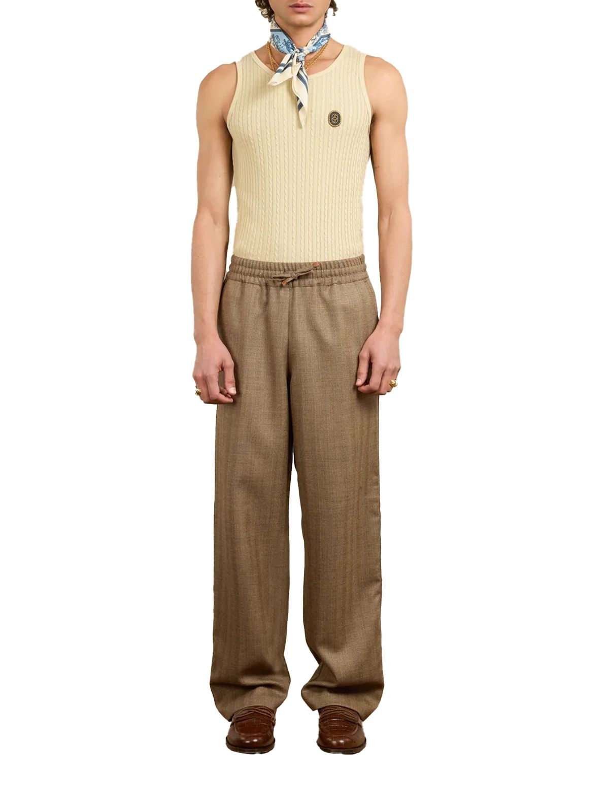 LE PANTALON CHEVRON #BROWN DROLE DE MONSIEUR Trousers I BP191 WV009 BN