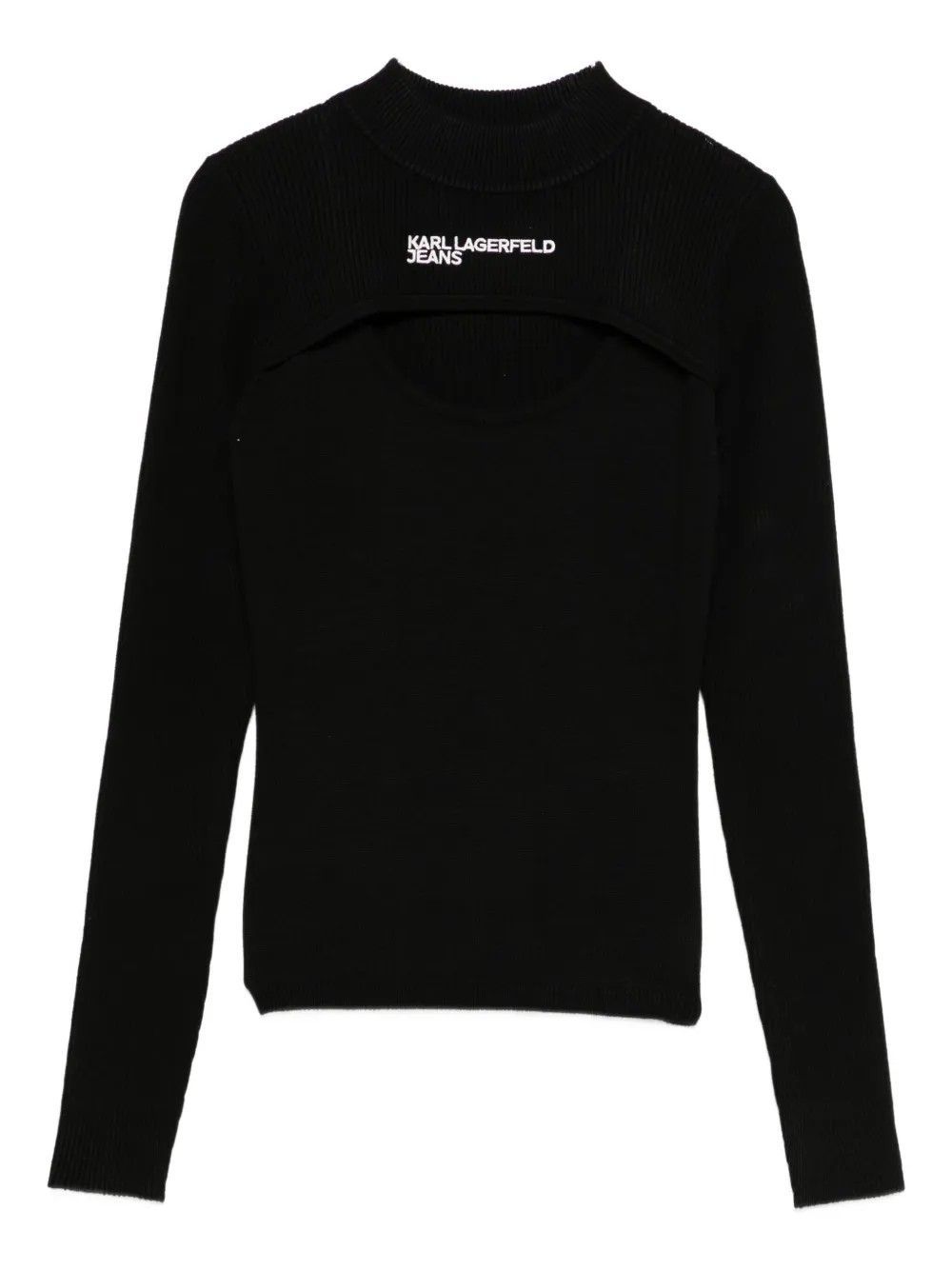 CUT OUT MOCK NECK SWEATER BLACK #999 KARL LAGERFELD Jersey A4W18013