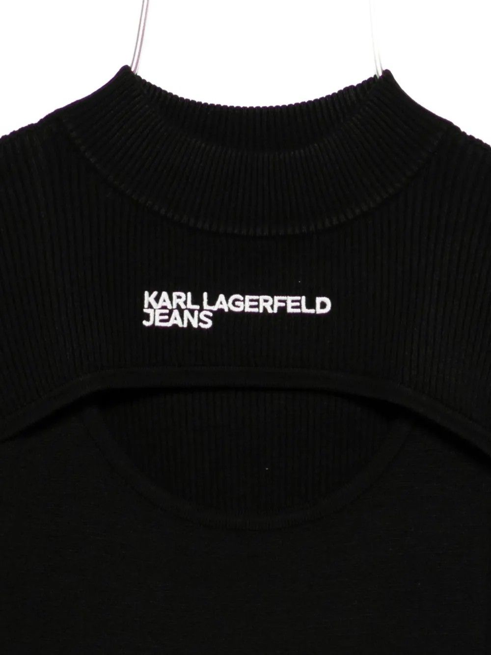 CUT OUT MOCK NECK SWEATER BLACK #999 KARL LAGERFELD Jersey A4W18013