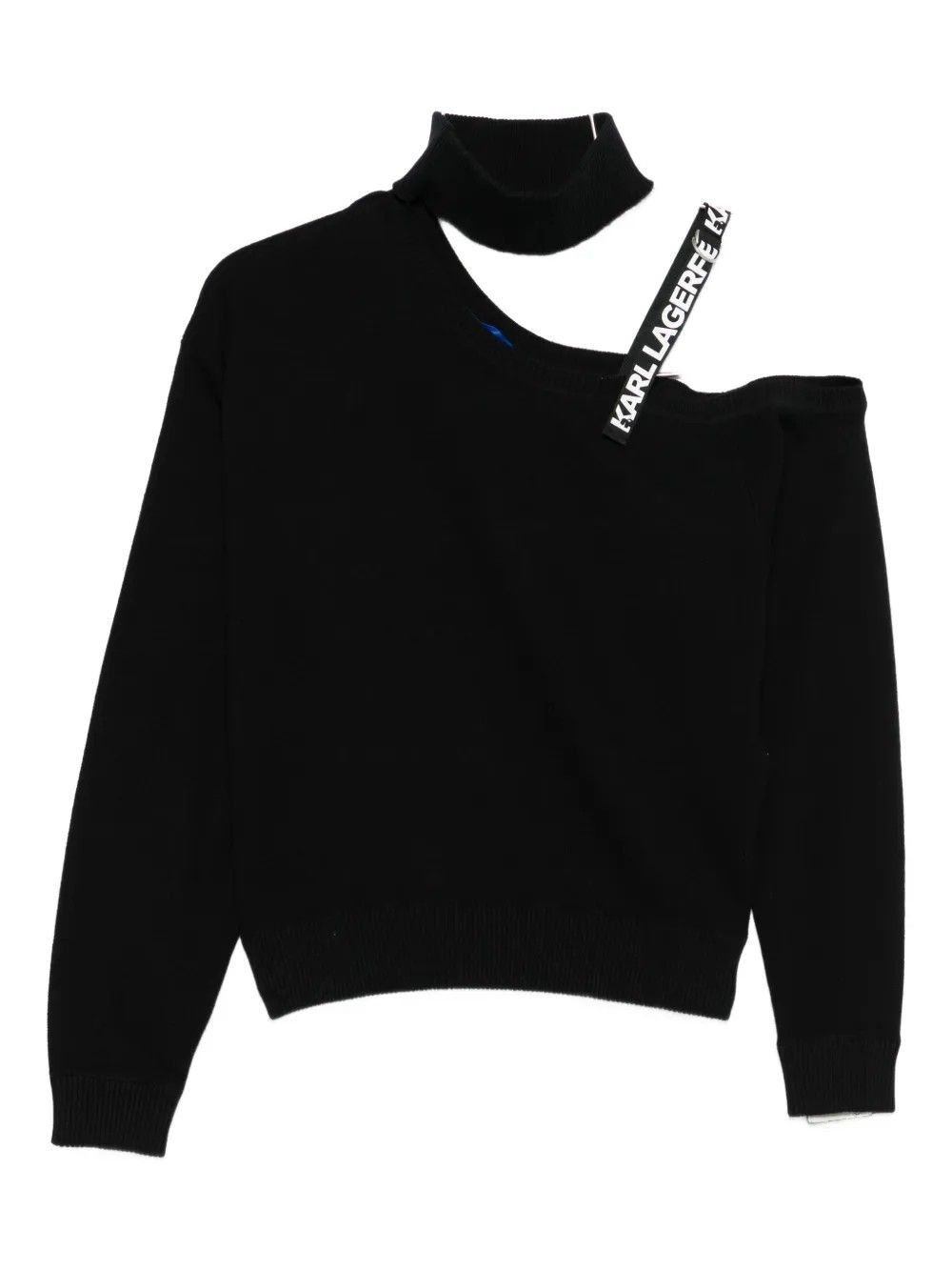 CUT OUT POLO KNIT BLACK #999 KARL LAGERFELD Maglieria A4W18019