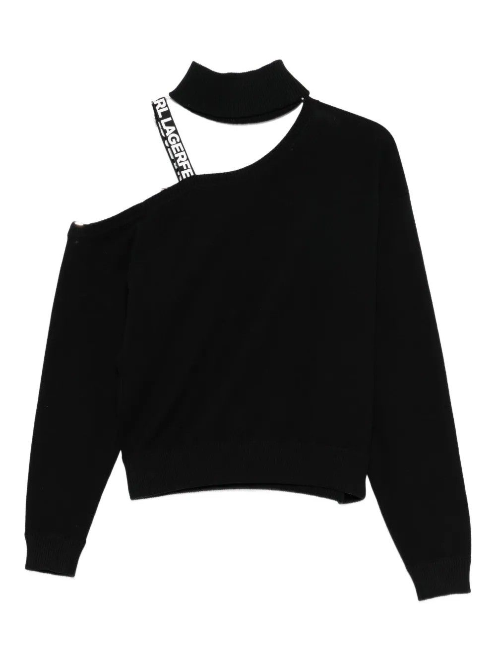 CUT OUT POLO KNIT BLACK #999 KARL LAGERFELD Maglieria A4W18019