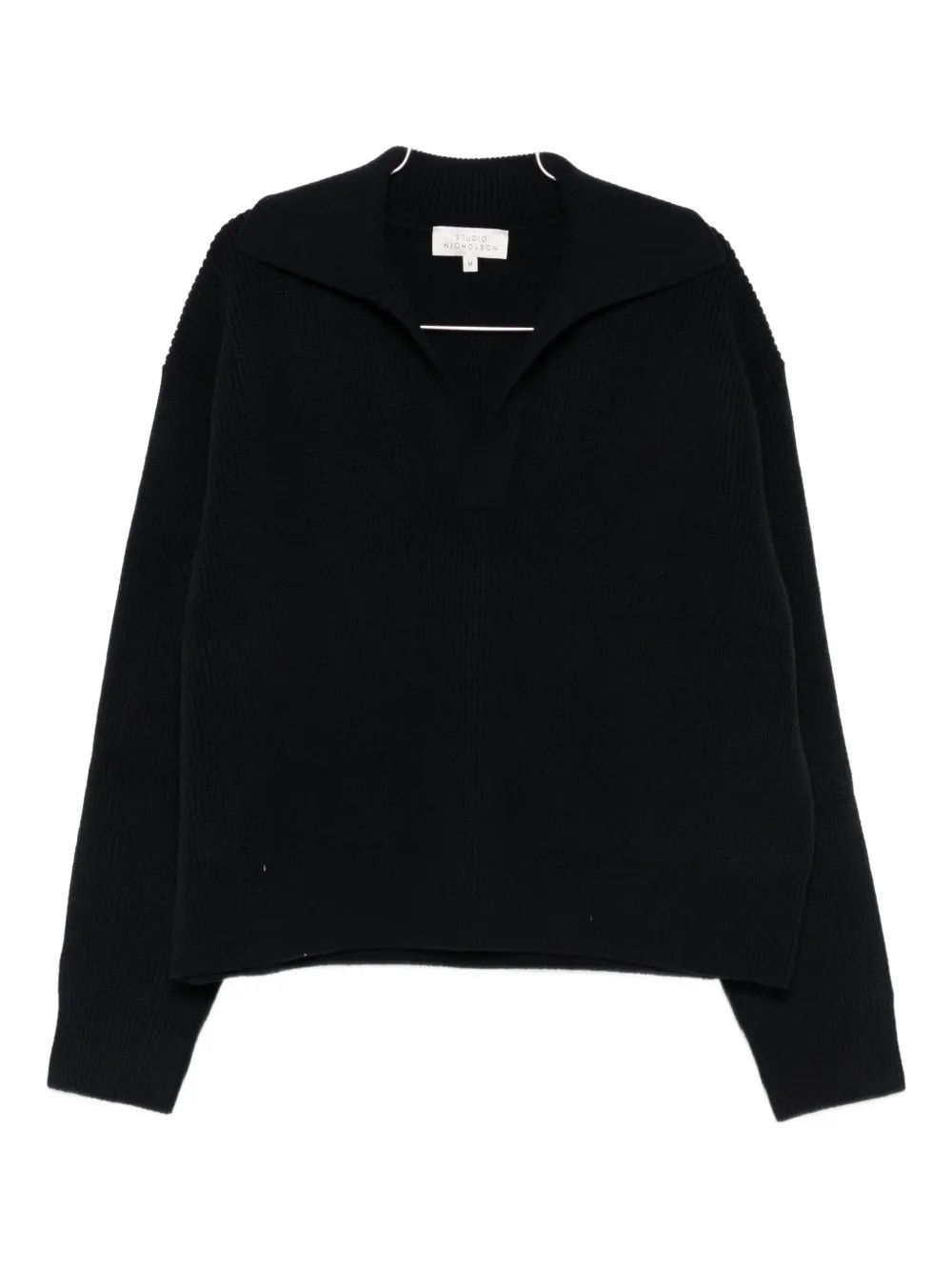 RIB POLO COLLAR JUMPER #DARK NAVY STUDIO NICHOLSON Maglieria NASH SNM 1295