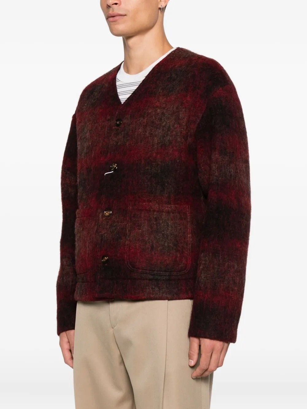 MOHAIR V-NECK BLOUSON #DARK RED TONYWACK Outerwear BE34CJ19