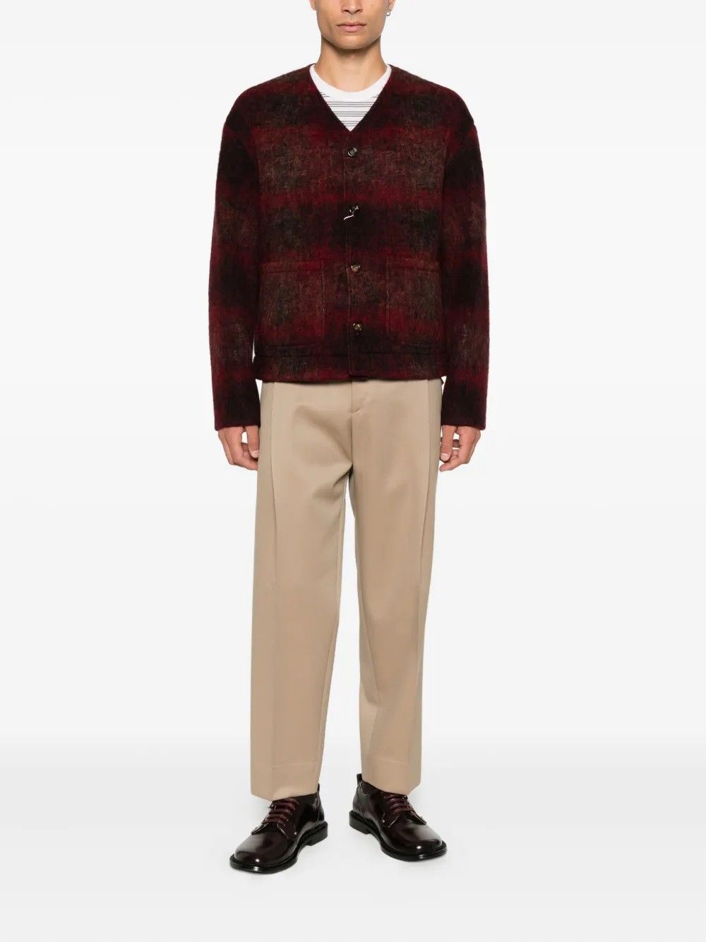 MOHAIR V-NECK BLOUSON #DARK RED TONYWACK Outerwear BE34CJ19