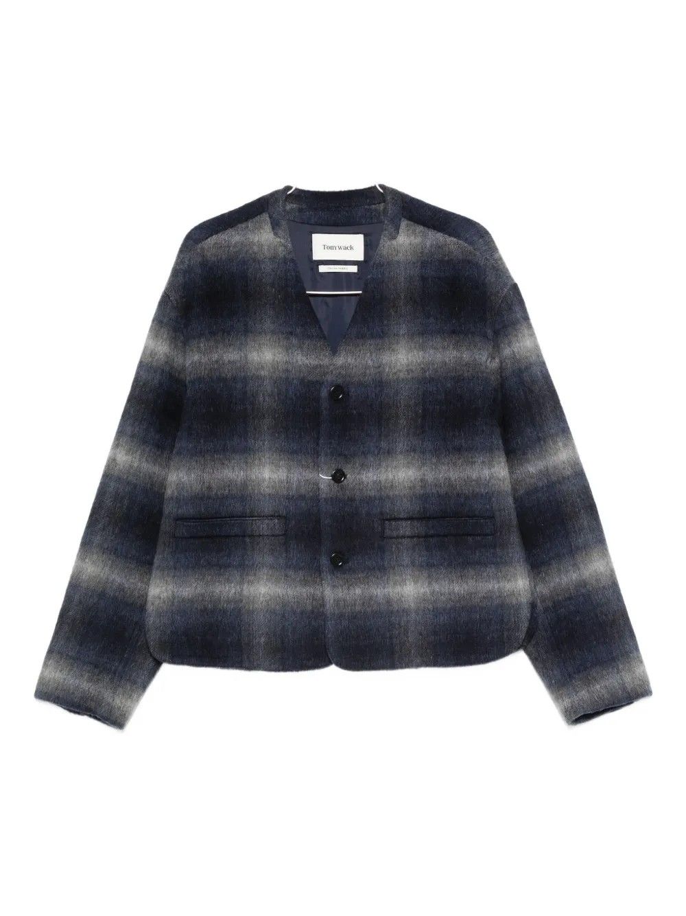 CHECKED MOHAIR BLOUSON #NAVY/GREY TONYWACK Outerwear BE34CJ77