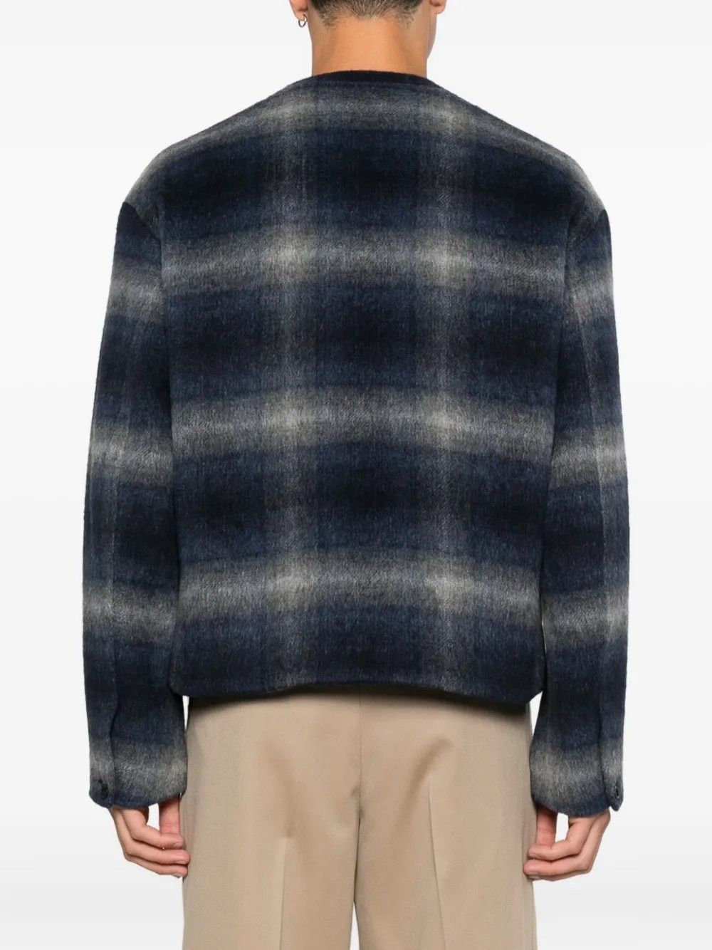 CHECKED MOHAIR BLOUSON #NAVY/GREY TONYWACK Outerwear BE34CJ77