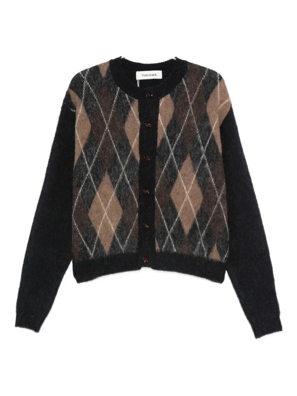 MOHAIR ARGYLE CREW-NECK CARDIGAN #MIDNIGHT TONYWACK Jersey BE34KN29