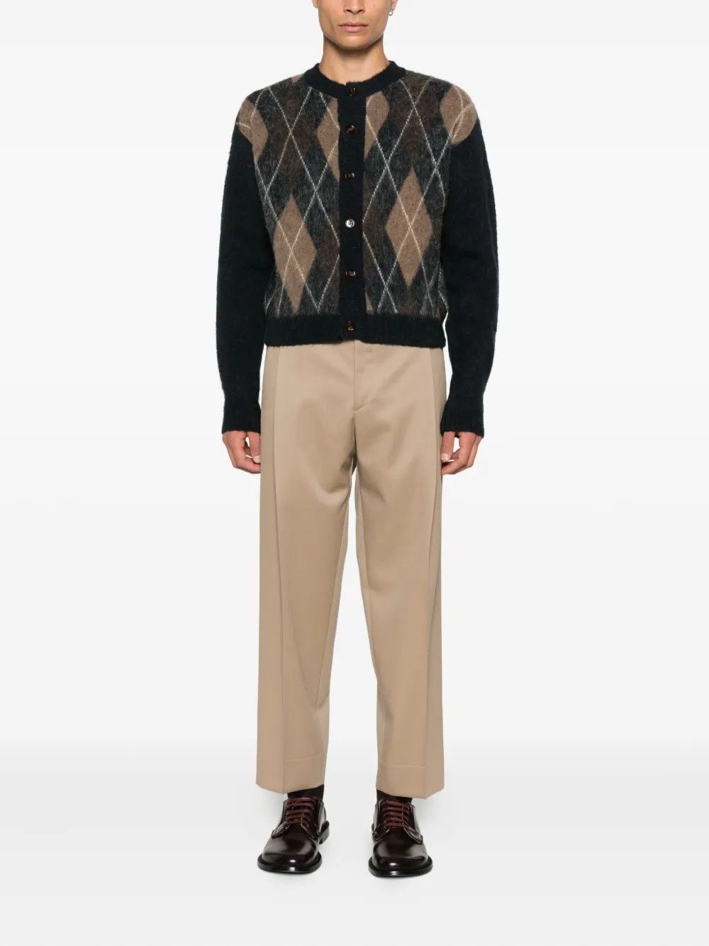 MOHAIR ARGYLE CREW-NECK CARDIGAN #MIDNIGHT TONYWACK Jersey BE34KN29