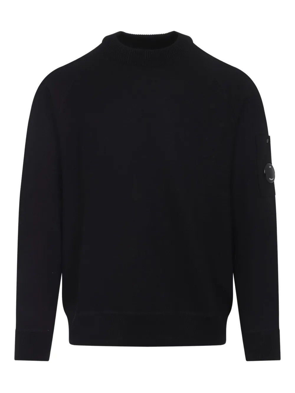 KNITWEAR CREW NECK IN MERINO BLACK #999 C.P. COMPANY Jersey 19CMKN198A110468A