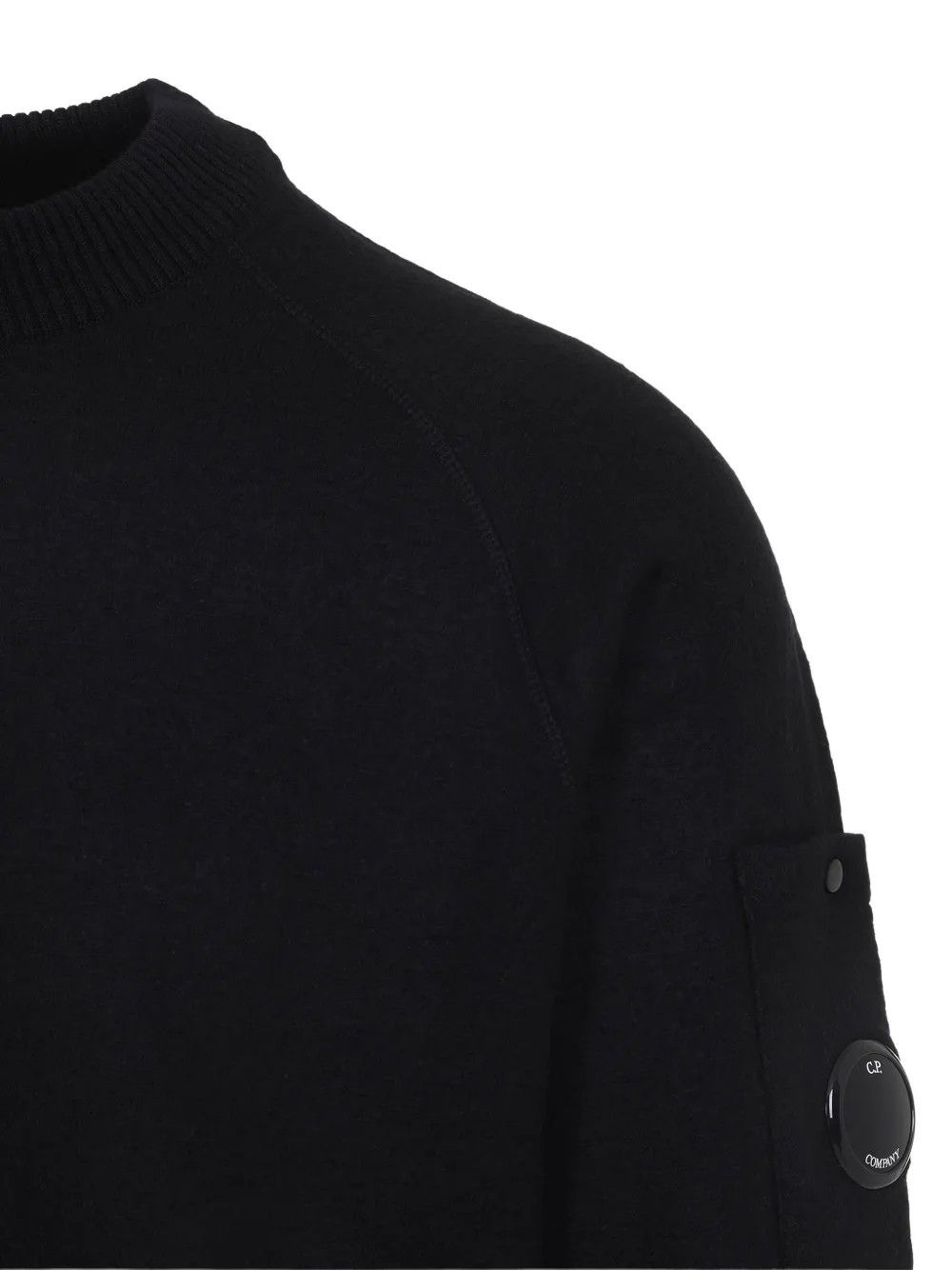 KNITWEAR CREW NECK IN MERINO BLACK #999 C.P. COMPANY Jersey 19CMKN198A110468A