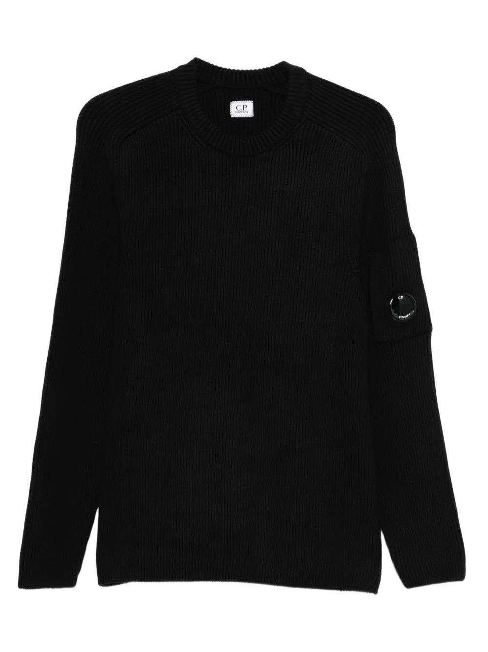 KNITWEAR CREW NECK IN FULL RIB BLACK #999 C.P. COMPANY Jersey 19CMKN015A006608A