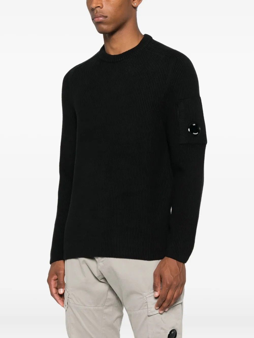 KNITWEAR CREW NECK IN FULL RIB BLACK #999 C.P. COMPANY Jersey 19CMKN015A006608A