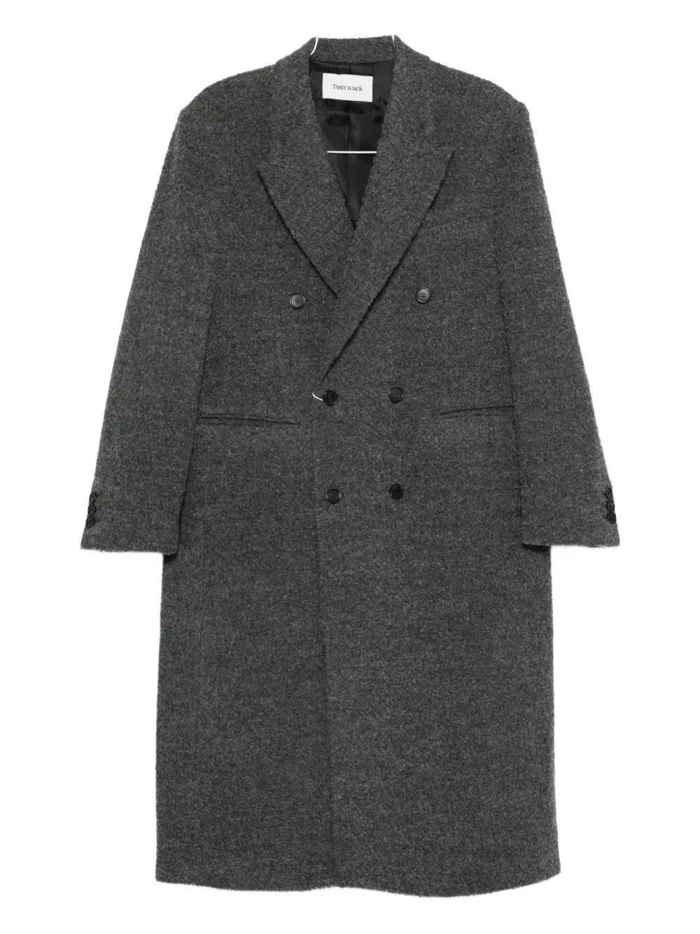 TEXTURED WOOL AND ALPACA DOUBLE #GREY TONYWACK Outerwear BE34CT05
