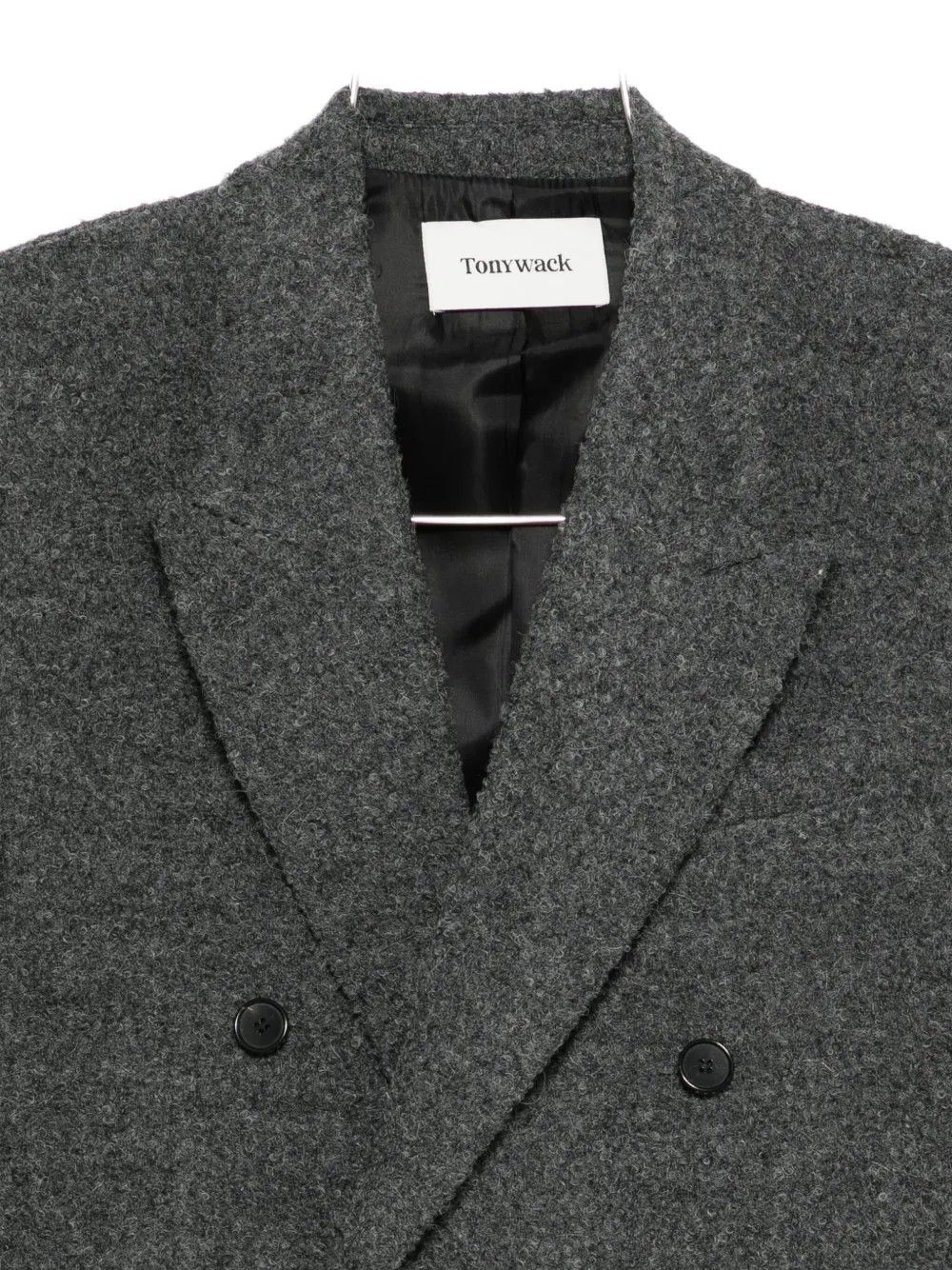 TEXTURED WOOL AND ALPACA DOUBLE #GREY TONYWACK Outerwear BE34CT05