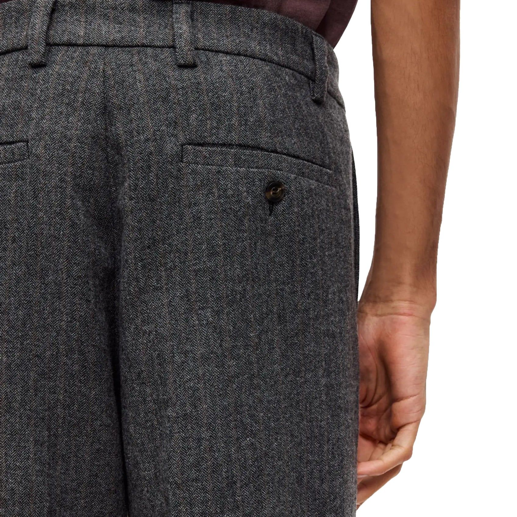 SABRUCE TROUSERS 15719 #GREY HERRINGBONE SAMSOE Trousers M25300081