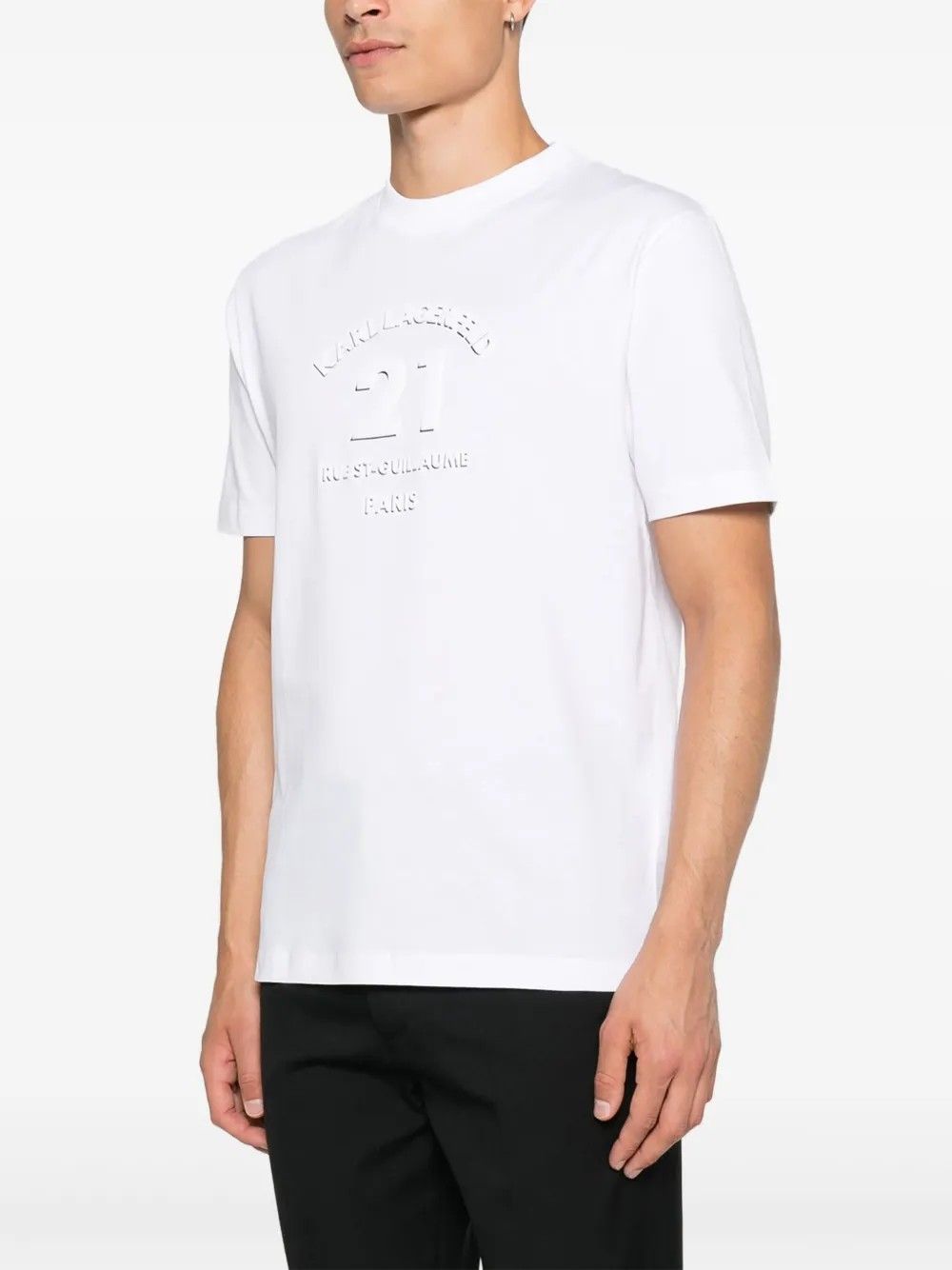 T-SHIRT CREWNECK WHITE #10 KARL LAGERFELD T-shirt 75516055324