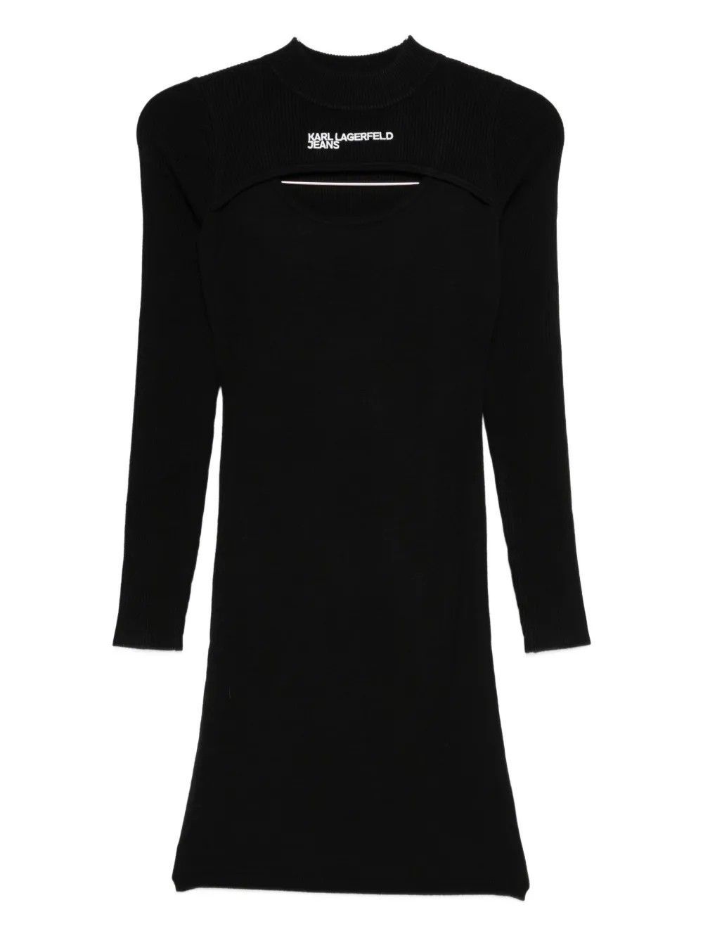 CUT OUT KNIT DRESS BLACK #999 KARL LAGERFELD Jersey A4W13010
