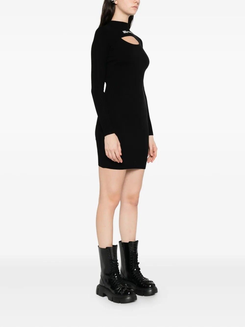 CUT OUT KNIT DRESS BLACK #999 KARL LAGERFELD Jersey A4W13010
