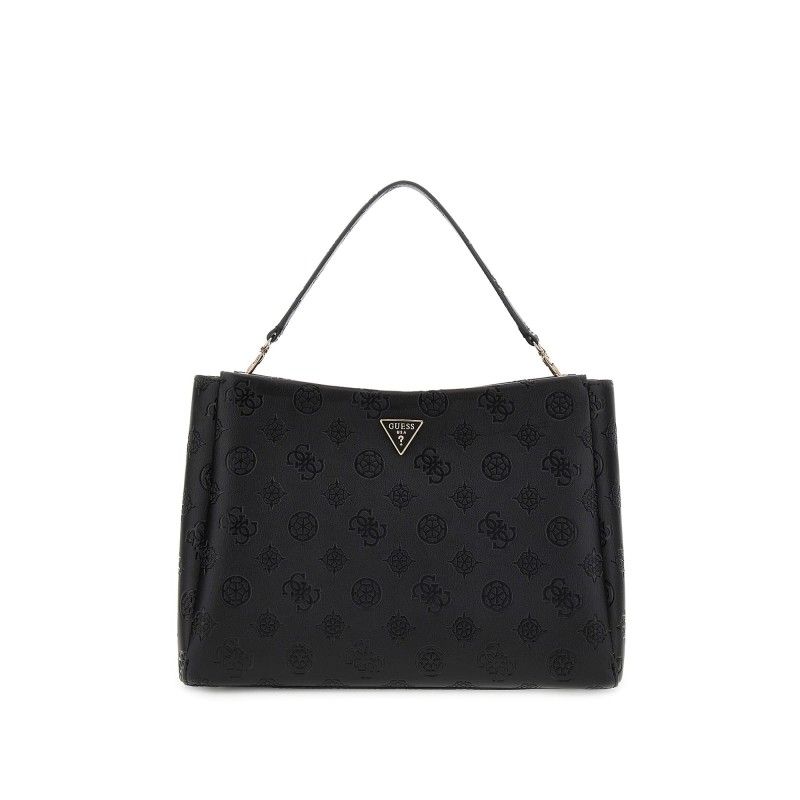 TISHA LARGE GIRLFRIEND SATCHEL #BLACK LOGO GUESS  Bags HWPD77 64070 BLO