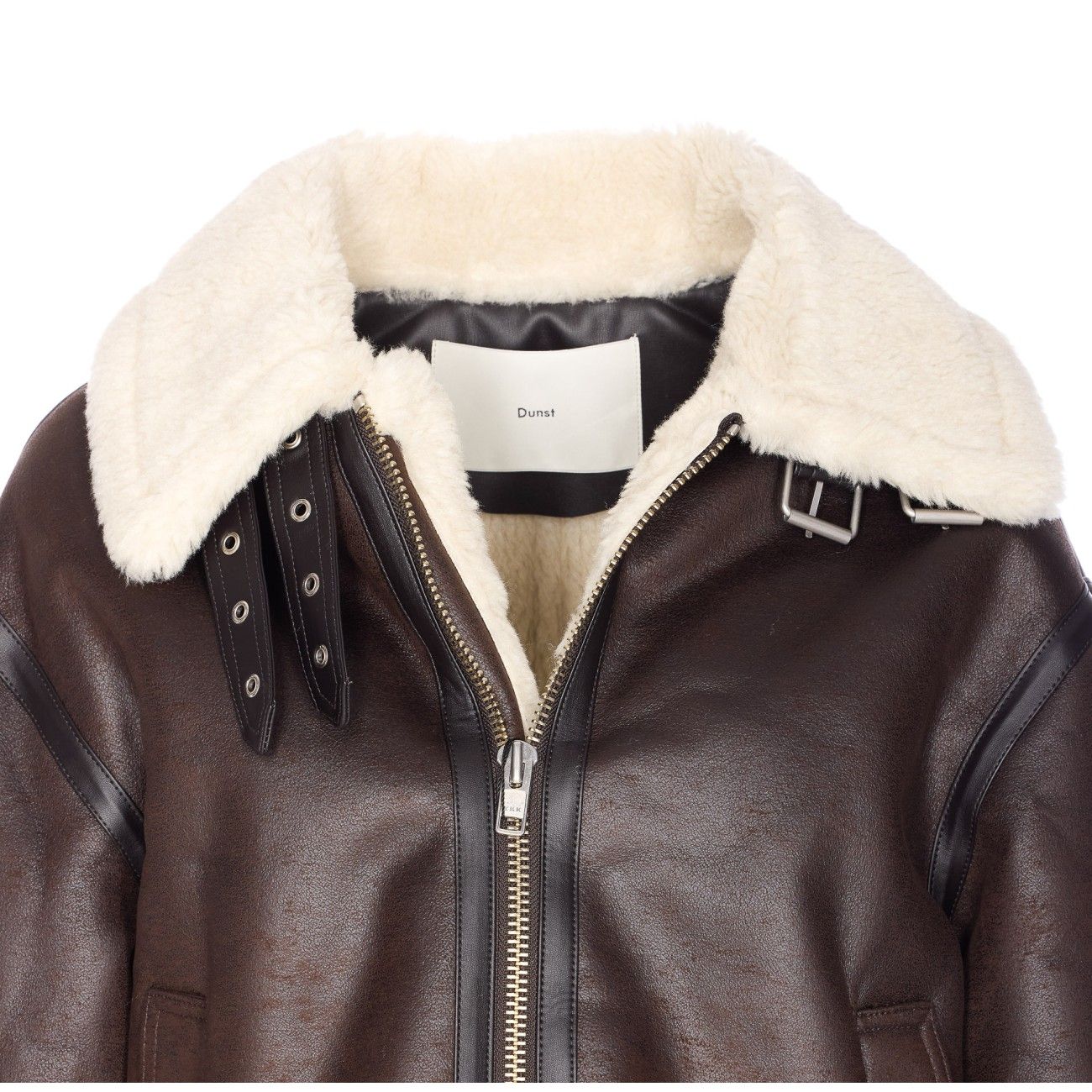 UNISEX LOOSE FIT LINE SHEARLING JACKET #BROWN DUNST Capispalla UDJU5D123W2