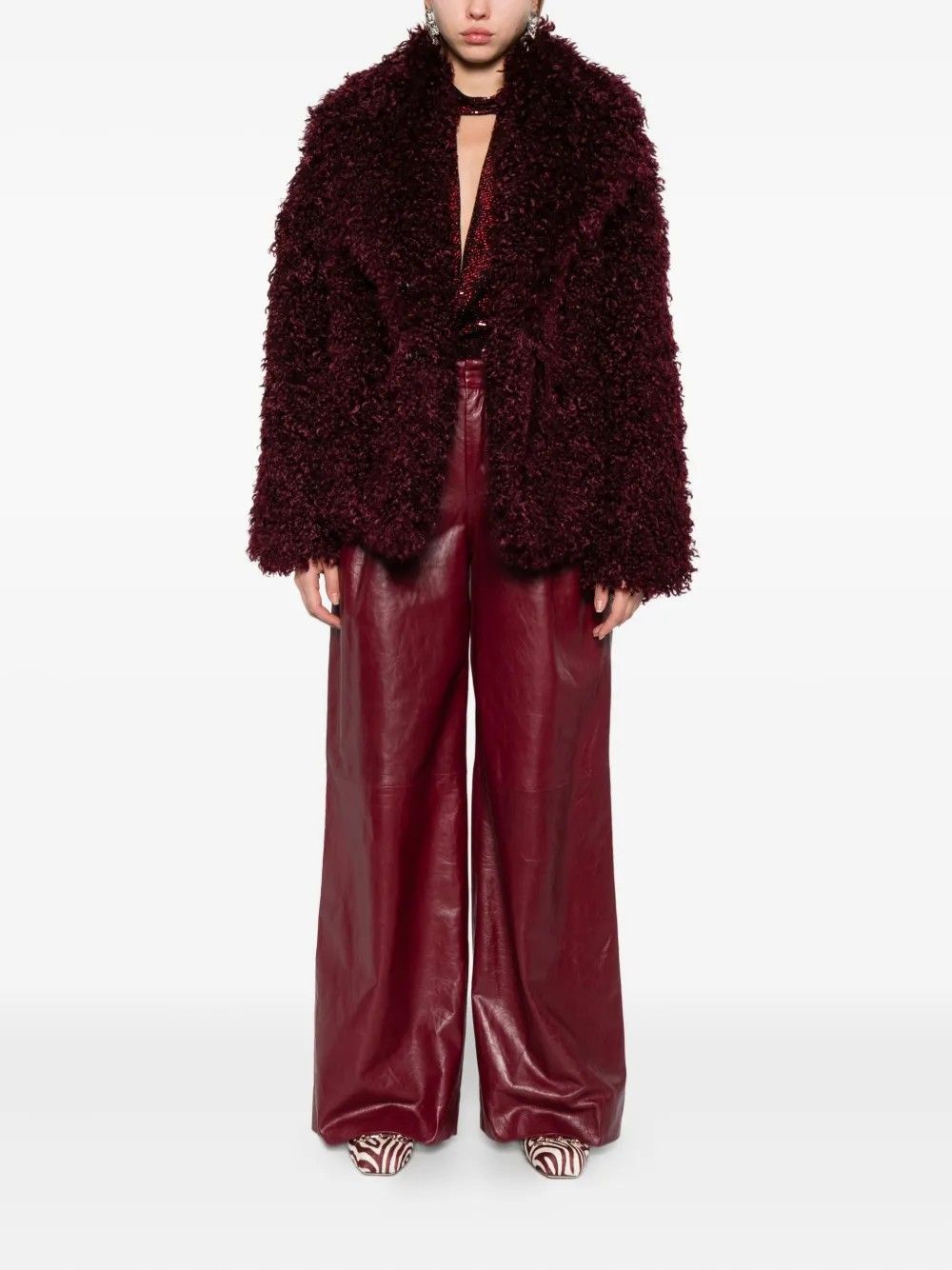 FAUX FUR POISON BURGUNDY #02144 ANIYE BY Capispalla 181244