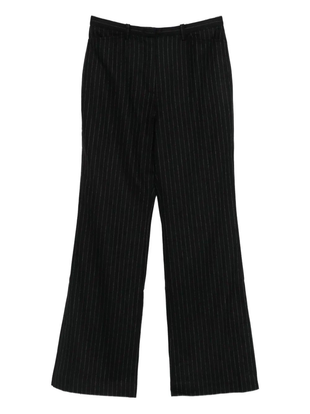 STRIPED WOOL FLARED TROUSERS #BLACK TONYWACK Pantaloni WBE34PT17