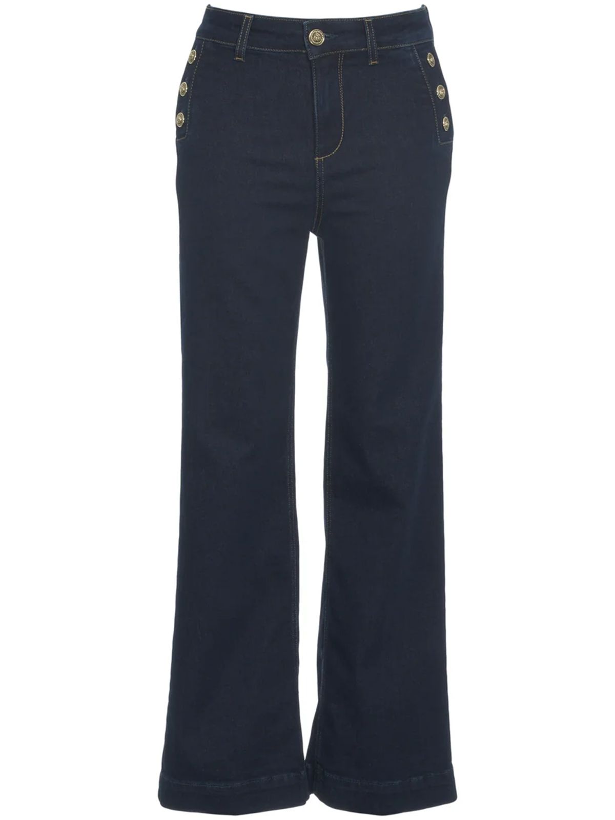 B.UP FLARE BUTTON H.W. DEN.BLUE #78904 LIU JO Trousers UF5090D0264 78904